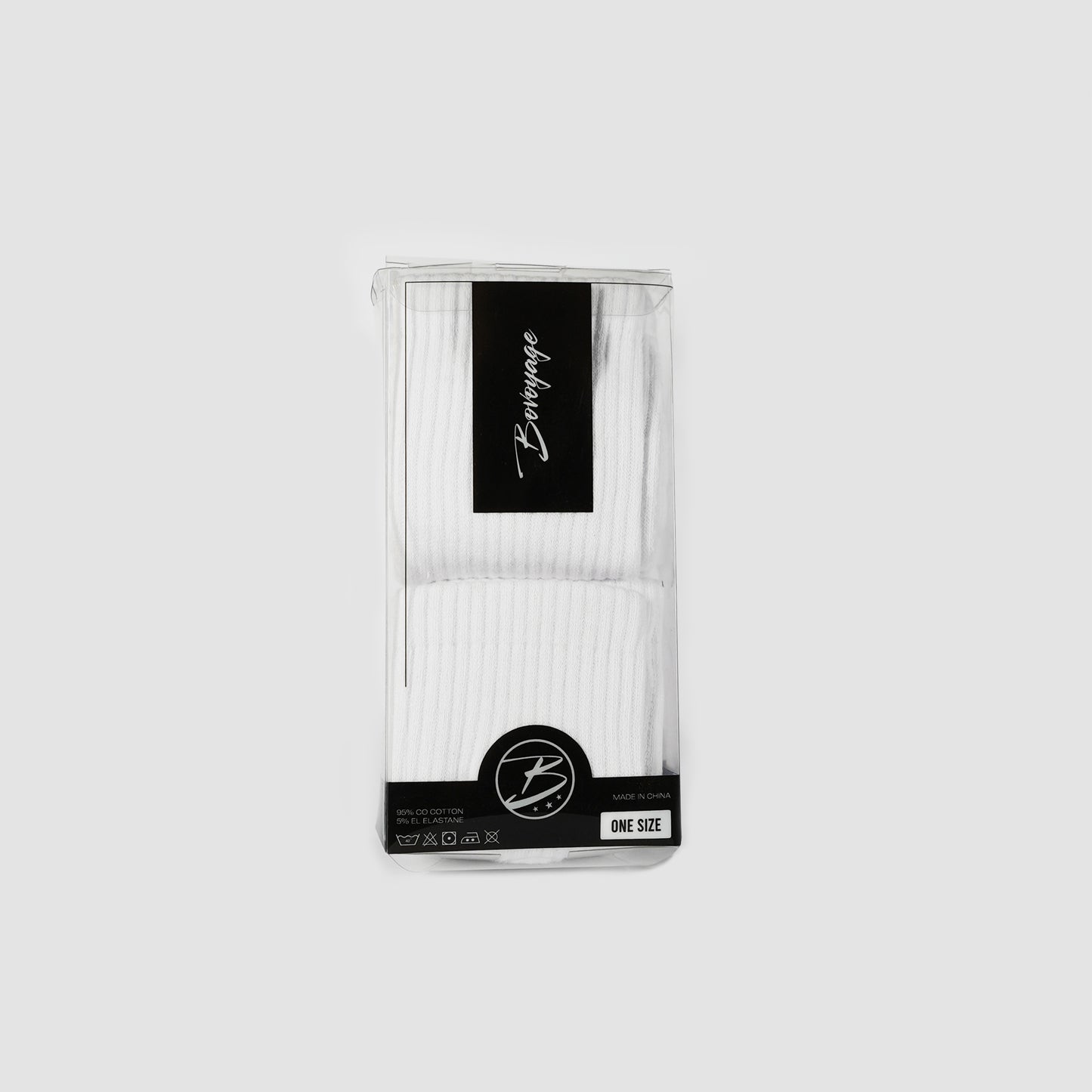 Bovoyage Travel Socks white (2x2 Socks) One Size